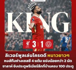 ไฮไลท์ฟุตบอล ลิเวอร์พูล 3-1 เลสเตอร์ ซิตี้ พรีเมียร์ลีก 2024/25 สัปดาห์ที่ 18